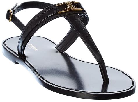 celine triomphe leather sandal|celine slip on sandals.